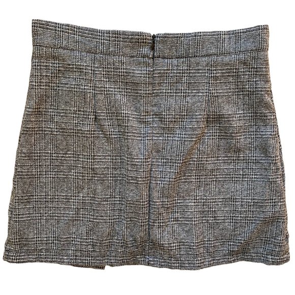 AML Clueless Plaid Tweed Button Pleat Front Preppy Celeb Style Mini Skirt -M - Picture 4 of 9